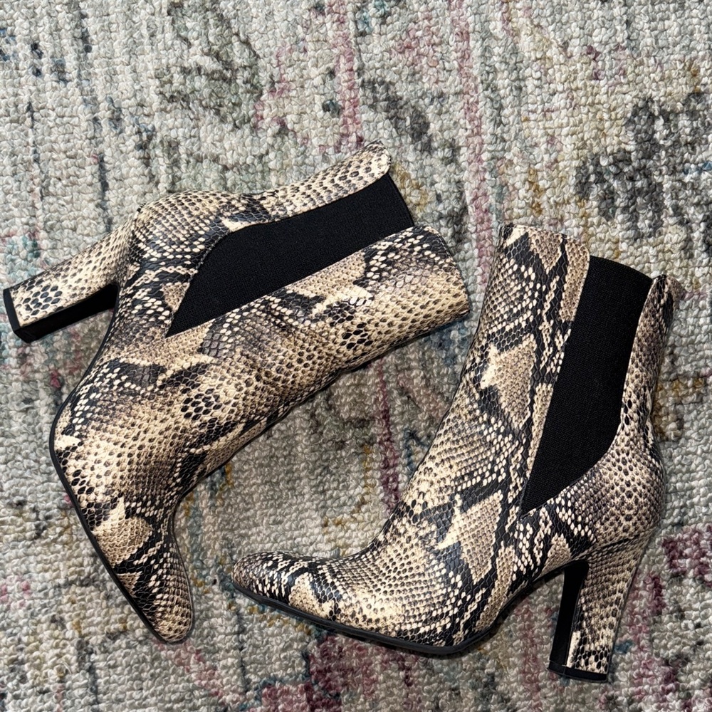 Snakeskin Ankle Booties
